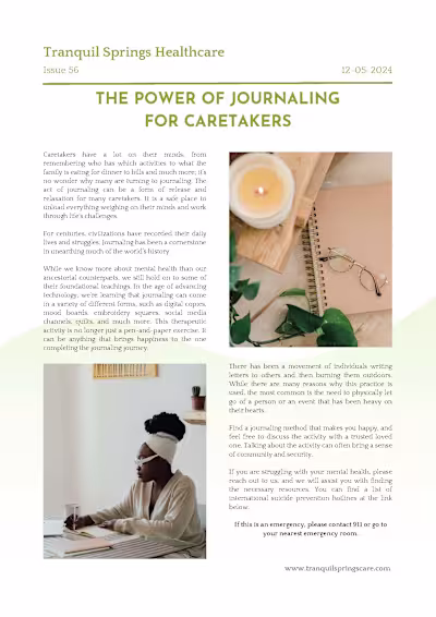 The Power of Journaling for Caretakers