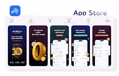 App Store & Play Store Visuals for ZebPay