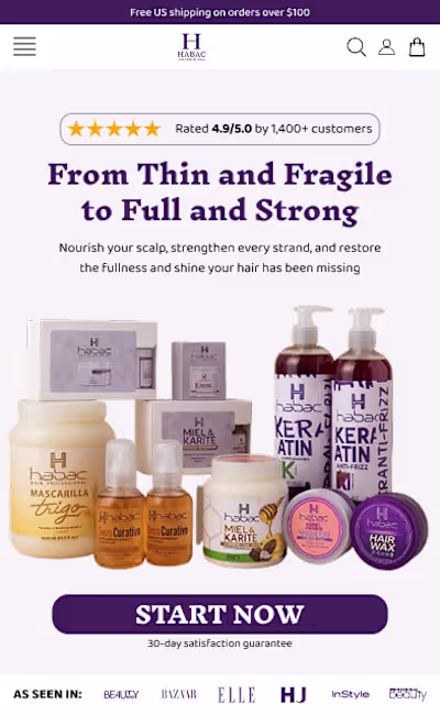 Home page hero section mobile view design