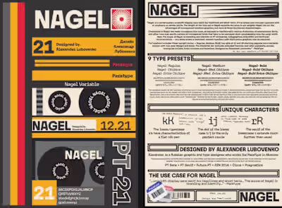 “Nagel” font posters 