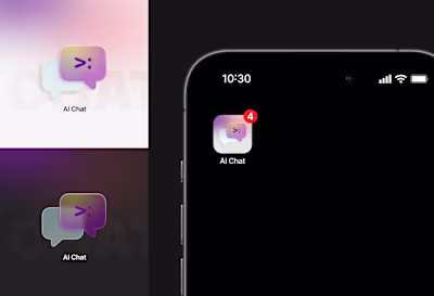 AI chat app icon design
