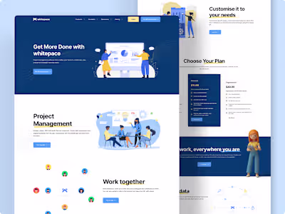 Whitepace - Workspace Landing Page | SaaS | UX/UI Design