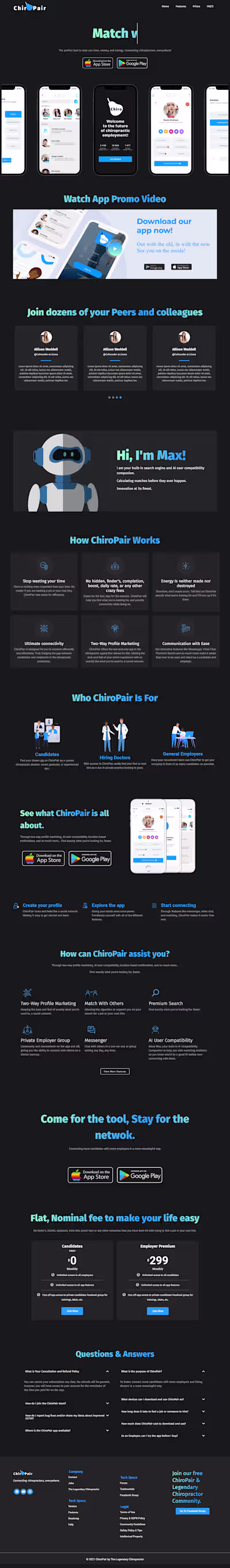 App Landing Website