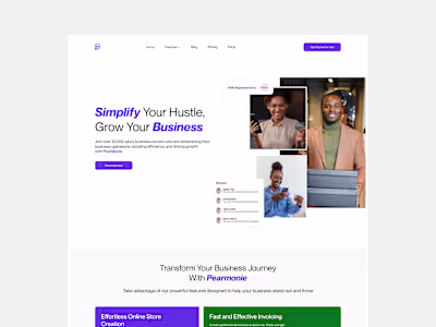 Pearmonie Landing Page Redesign