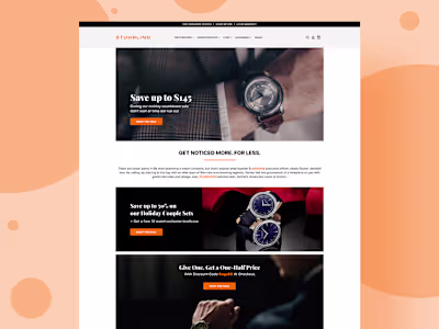 luxury watches brand website UIUX design. 