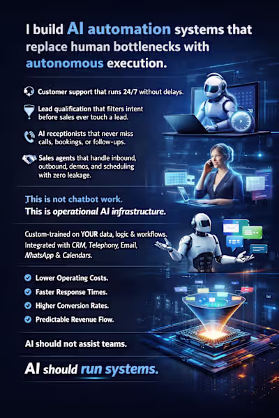 I build AI automation systems that replace human bottlenecks...