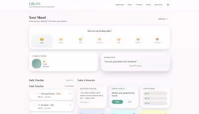 I built a beautifully visual Life OS with Fusion A full-scre...