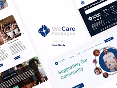 WeCare packages - Charity Website Concept