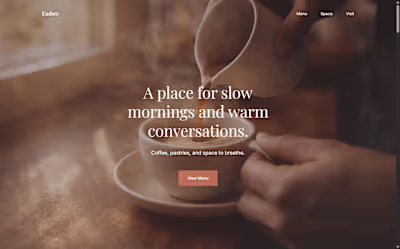 EMBER Café & Lifestyle Website Overview A website concept fo...