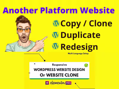 Redesign or Copy Clone website Make into WordPress