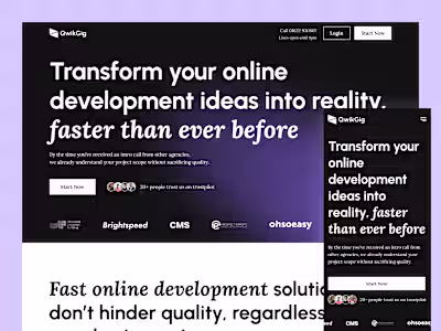 Website design for online development agency