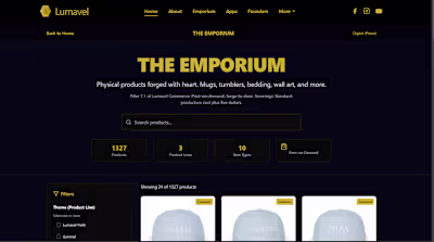 Lumavel Emporium. Headless Shop built