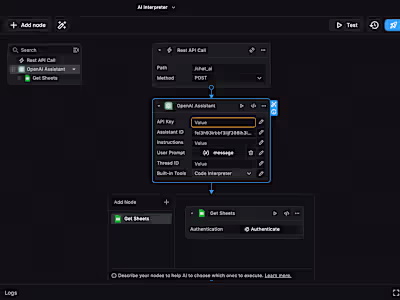 Custom AI Code Interpreter Workflow with BuildShip