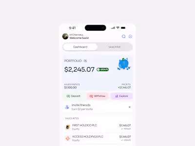 Stocks Investment Mobile App Design