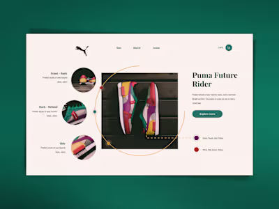 Puma Future Rider – Vibrant Hero Header Design for E-commerce