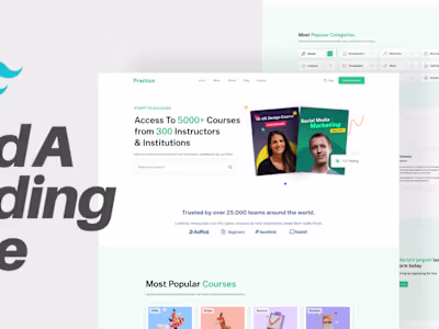 Landing Page Development In ReactJS & TailwindCSS