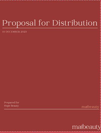 Developed a full distribution proposal,