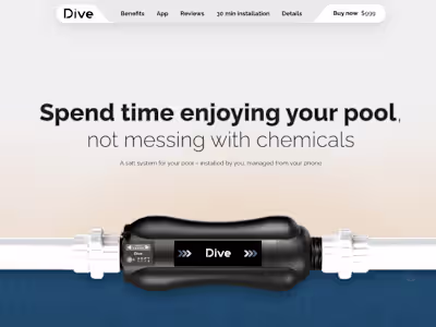 Dive Pool Landing Page