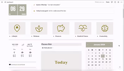 Revamp Notion Dashboard for Lifestyle Coach