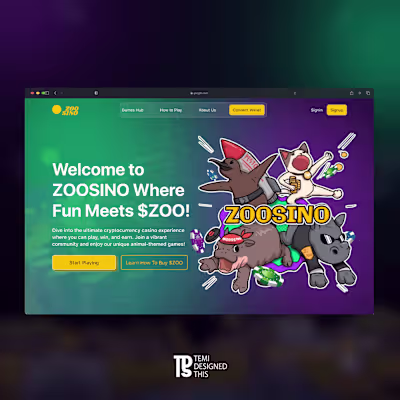 Landing Page for a Web3 Casino Game