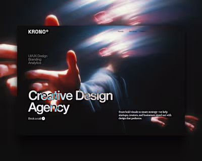 Hero section for a creative agency