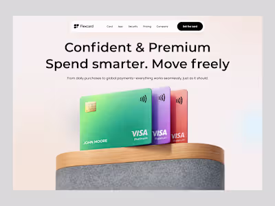 Flexcard — Fintech Website Hero Design