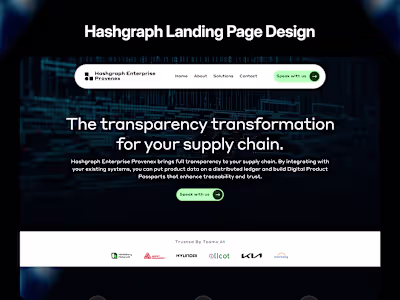 Provenex Landing Page Design for Supply Chain Transparency
