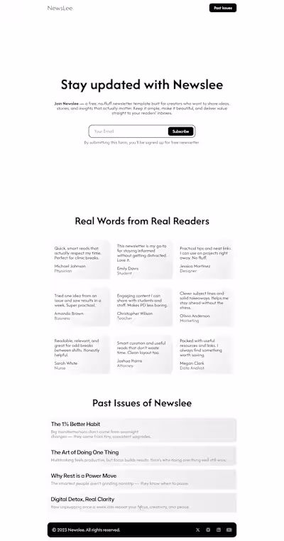 Just create a newsletter template