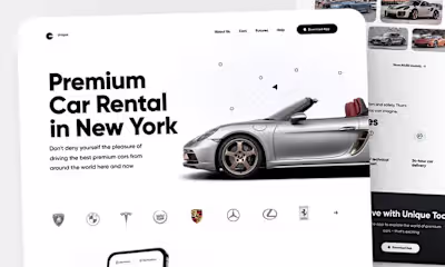 Quick design of a car rental website.