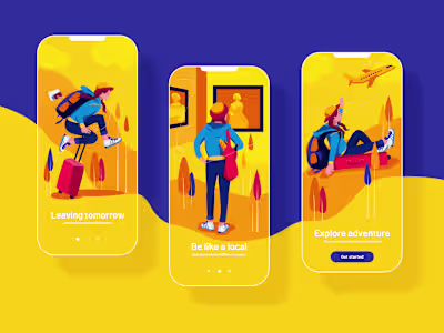 Onboarding screen for travelling