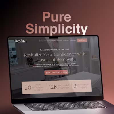 A refined, minimal website experience crafted for a non-inva...