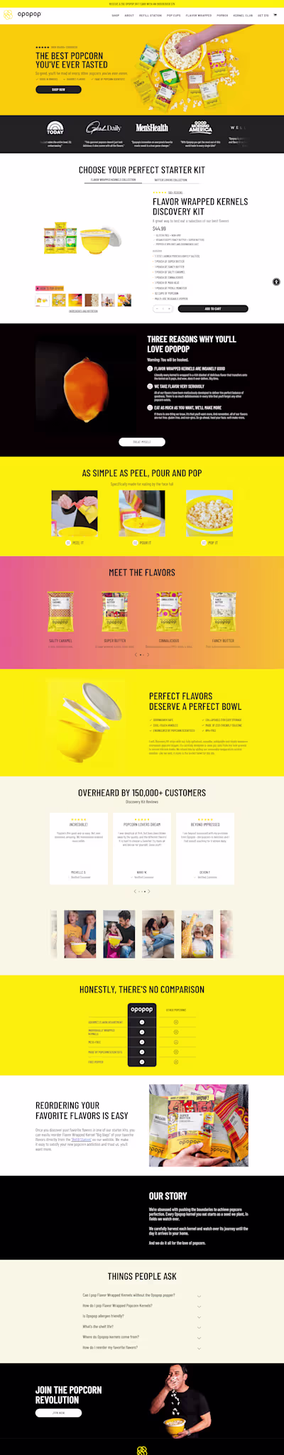 OPOPOP - Popcorn Landing Page