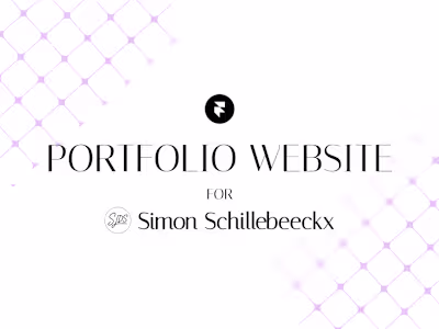 Portfolio Website for Simon in Framer