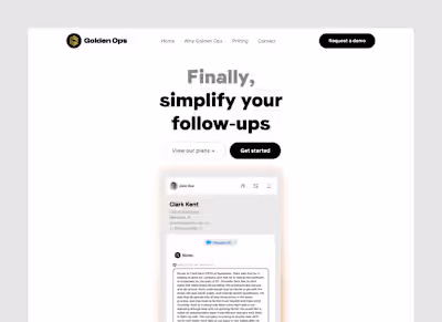 Goldenops Landing Page Design