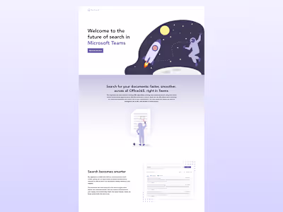 Space-themed chatbot landing page design