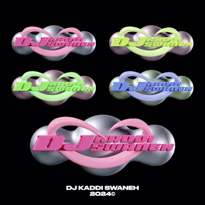 DJ logo design and 3D render