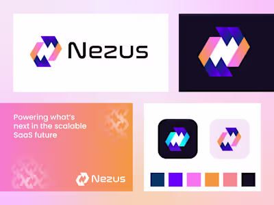Modern geometric, Tech, innovation, sass, web3, N logo branding