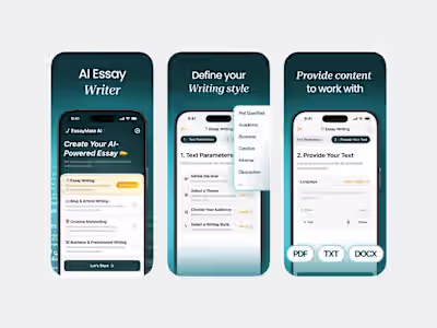 AI Essay Writer App Screenshots