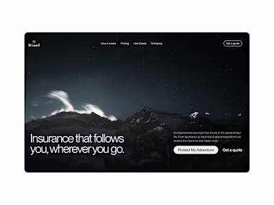 User-Friendly Travel Insurance Landing Page for hGuard