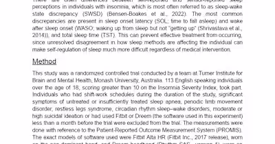 Wearable Devices and Insomnia Management Study