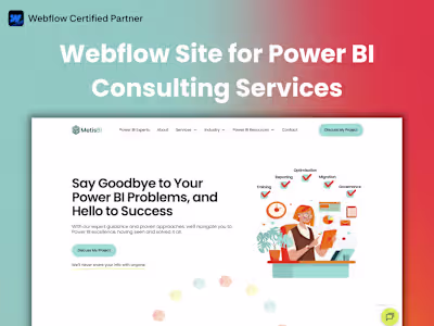 Metis BI Consultancy Webflow Website