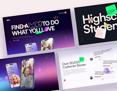 Aim - Landing page design