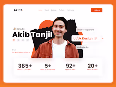 Personal Portfolio Landing Page Design