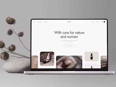 Sense Care Cosmetics. E-commerce 