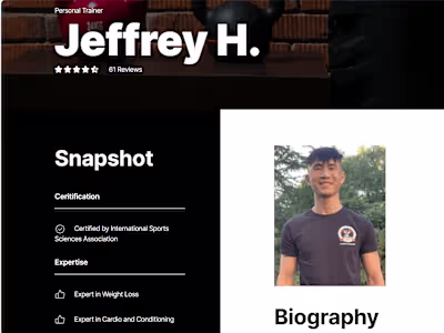 Personal Trainer Profile