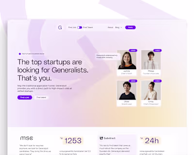 Hero concept for Generalyst - the place where SaaS founders ...