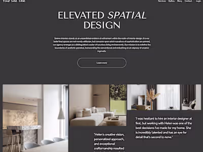 Project Overview: Interior Design Company Website
For this inter