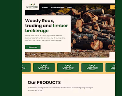 Woody Roux Landing Page UI Design & Webflow Development 