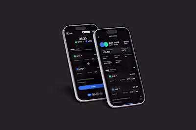 Mobile app views of VaporDEX's swap interface (trading VPND/...