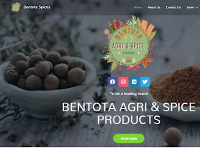 E Commerce Website - Bentota Spices